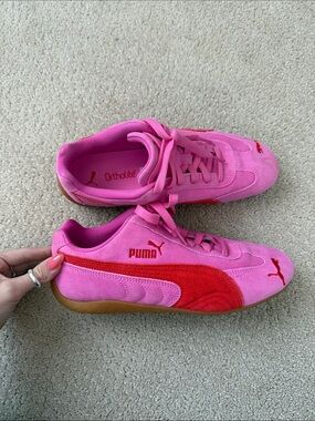 Hot pink puma speed cat sneakers
